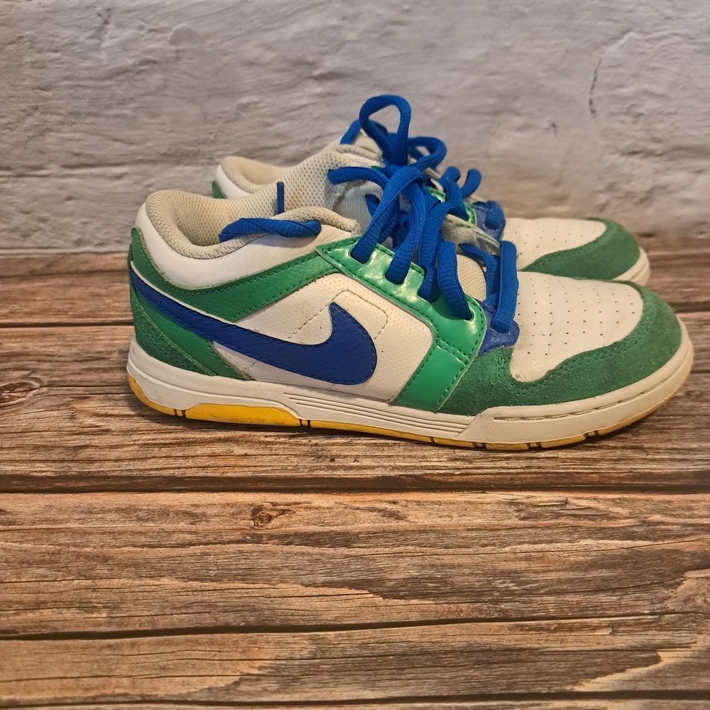 Nike 6.0 Mogan 2 Jr‎ Green Blue White Sneakers Kids 3Y 487640-371 Skate Shoes